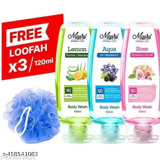 Body Wash for Men & Women Shower Gel for Whitening Soft, (130ml Each, Pack of 3,)390ml - Springkart 