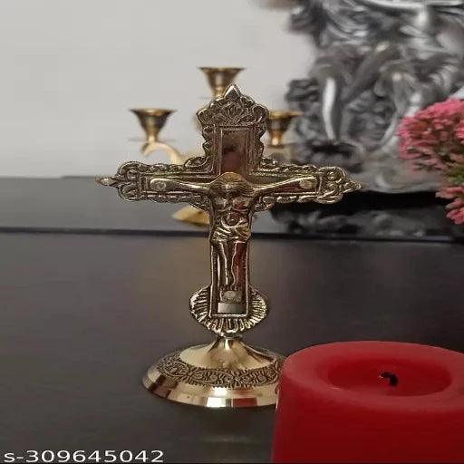 pure brass Christian Cross Jesus Christ Tabletop Statue - Springkart 