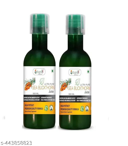 Vringra Sea Buckthorn Juice | Immunity Booster | Natural Source Of Vitamin C | Himalayans Berry Extract-500ml (Pack Of 2) - Springkart 