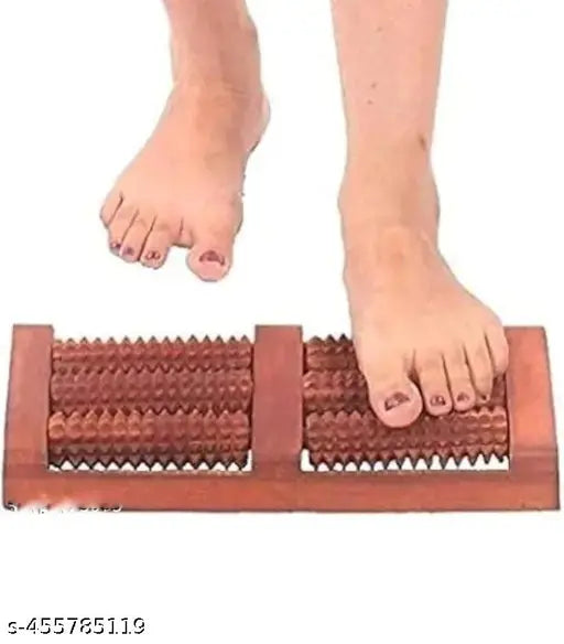 Wooden Roller Foot Massager Body Stress Buster & Accupressure Point Device