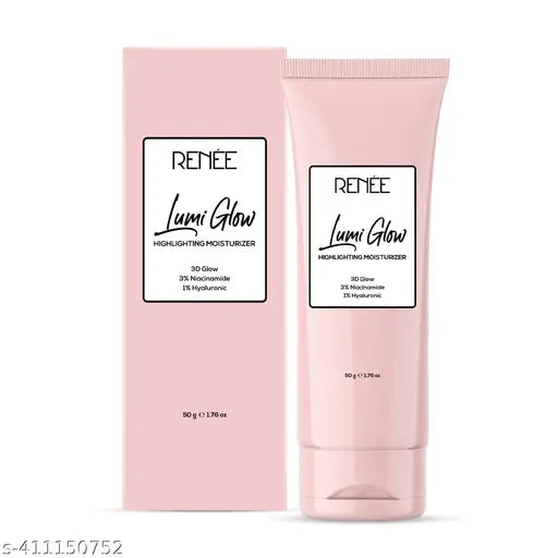 RENEE Lumi Glow Highlighting Moisturizer, Reduces Pigmentation, Fine Lines & Wrinkles, Prevents Photoaging & UV Damage, Hydrating & Non-Sticky, Dewy Finish, Enriched with Niacinamide & Hyaluronic Acid, 50 Gm