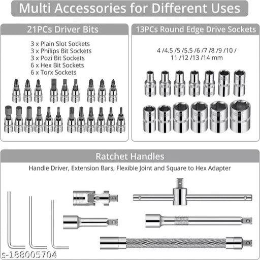 46 in 1 Pcs Tool Kit Socket wrench set Auto repair tool set - Springkart 