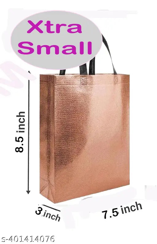 Rosegold Return Gift Bags (10 pcs.) (8.5x7.5x3 inches) Reusable Carry Bag