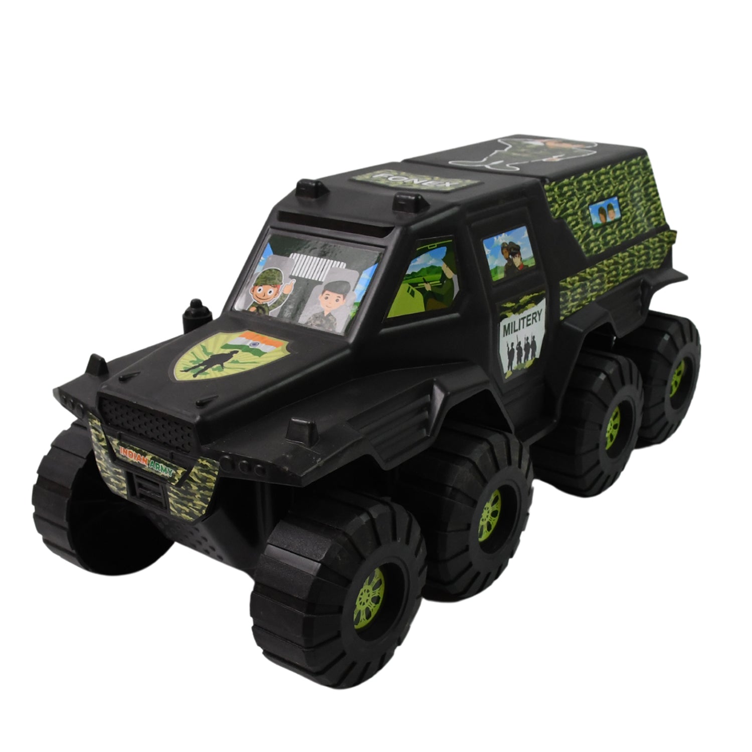 Big Military 8-wheel Plastic Car Toy (1 Pc) - Springkart 
