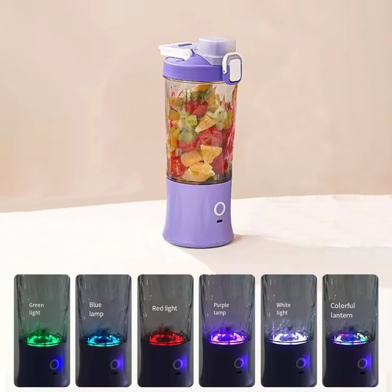 Eletric Crusher Juicer With Multicolor Light 8 Blades (600 Ml Multicolor) - Springkart 