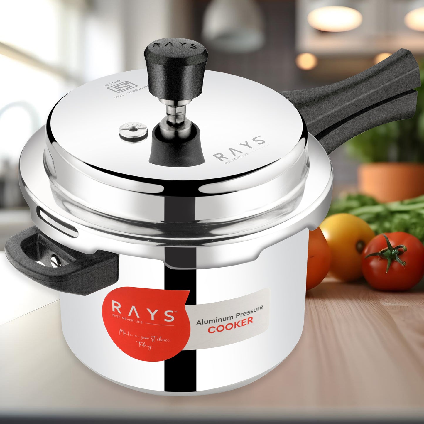 Aluminium Rays Aura Pressure Cookers With Outer Lid (5.5 Litres) - Springkart 