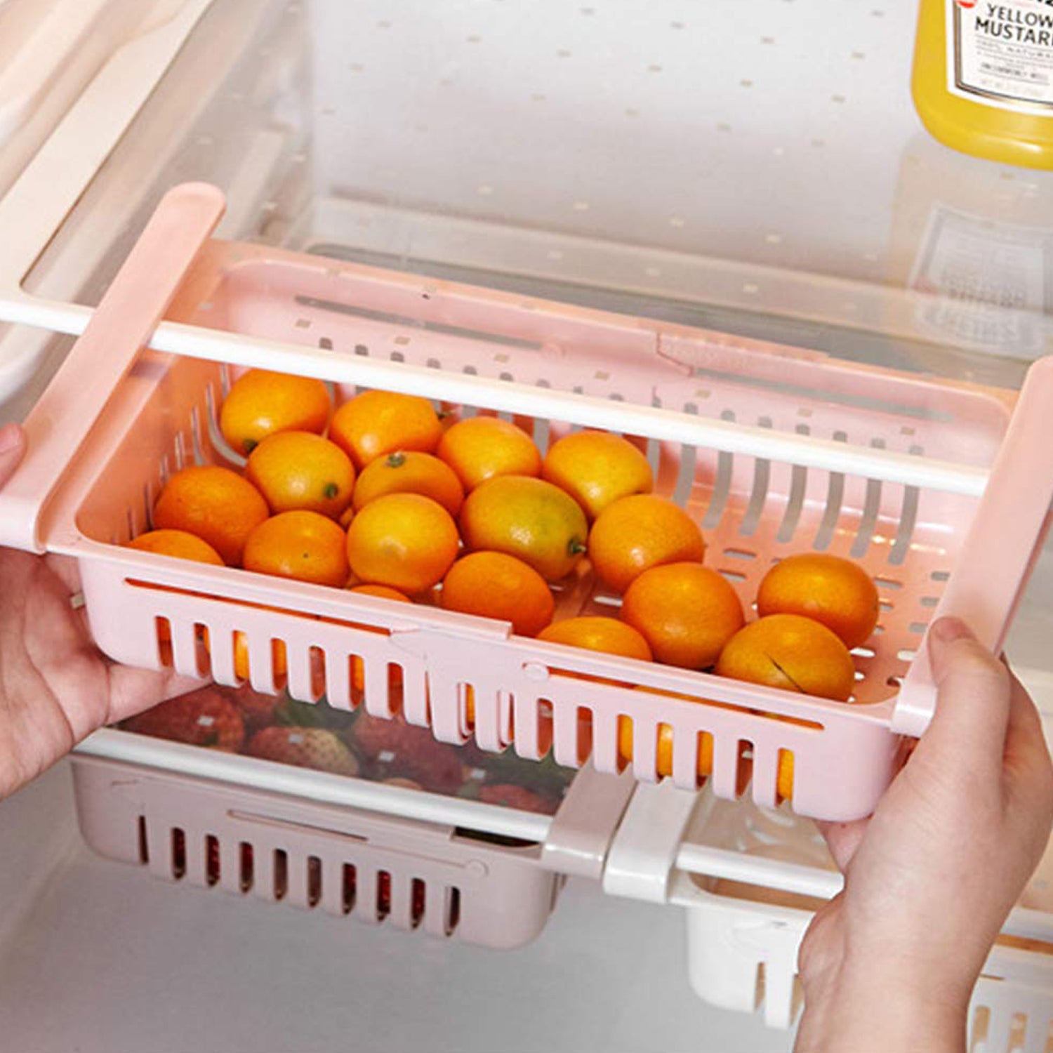 Expandable Adjustable Multipurpose Fridge Storage Basket (1 Pc) - Springkart 