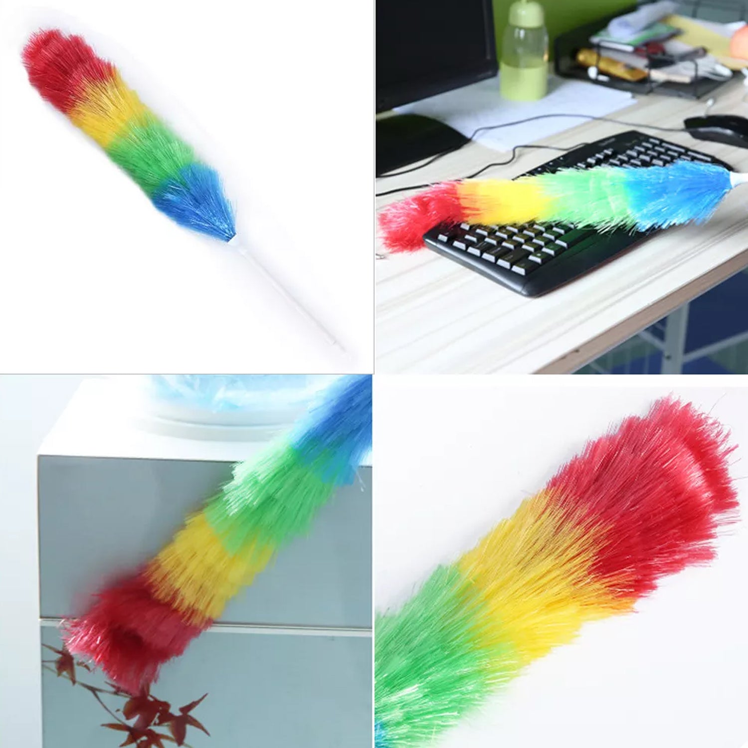 6321 Colorful Feather Duster Microfiber Duster For Cleaning Dusting Stick Dusting Brush - Springkart 