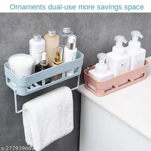 Multipurpose Kitchen Bathroom Shelf Wall Holder Storage Rack Bathroom - Springkart 