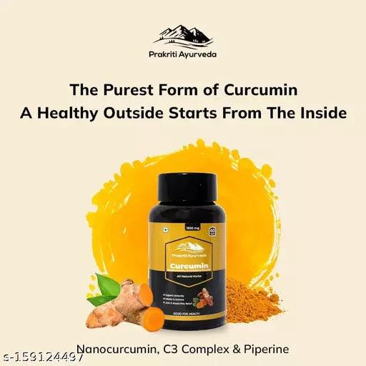 Prakriti Ayurveda Curcumin With Bioperine 1500mg (Ultra Pure) | Organic Turmeric - Springkart 