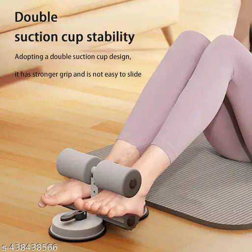 Portable Sit-Up Assistant Device,Fixed Foot Abdominal Muscle Trainer Device,with Foam Padded for Floor,Home Workout(Grey)