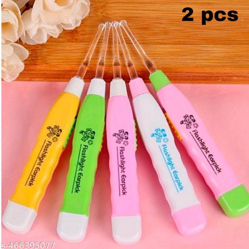 2 Pcs Ear Pick Earwax with LED Light Cleaning and Removal Tool, Curette Store Extra Extensions in Rear Better Accuracy and Precision Earpick (Multi color)