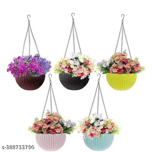 Euro Hanging Planter & Pot - 6.5 Inches Premium Quality with 5 hanging chains