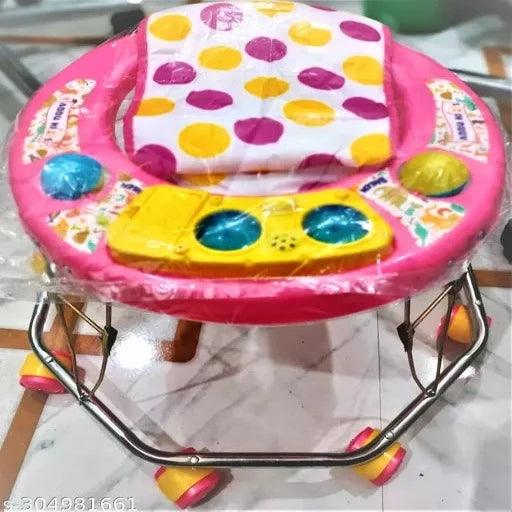 MIMI MUSICAL STROLLER & ACTIVITY BABY WALKER CUM ROCKER- LIGHT RED/PINK - Springkart 