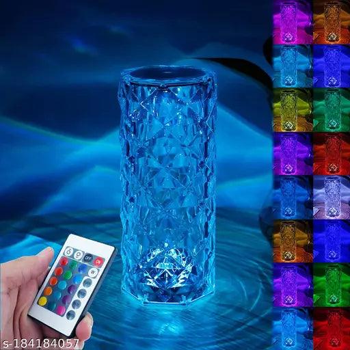 Crystal Lamp,16 Color Changing Rose Crystal Diamond Table Lamp,USB Rechargeable Touch Bedside Lamp - Springkart 