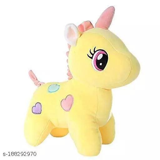 3 Pcs Stuffed Toys Combo High Quality Soft Toys ( 1 Appu Elephant - 25 Cm , 1 Yellow Unicorn - 25 Cm , 1 Panda - 25 Cm ) - Springkart 