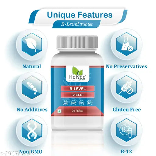 B-Level Tablet - 30 tables | Vitamin B12,Supports healthy digestion and blood sugar balance, Help red blood cell.