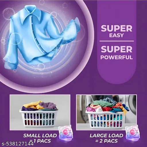 (30Pods) 5-in-1 Dissolvable Magic Laundry Pods for 30 Washes | Tough Stain Fighter for Top & Front Load Machines | Floral Aroma | Eco-Friendly | 1 Pod = 1 Wash for 5-7kg Loads