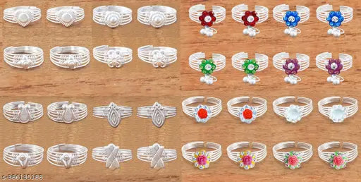 Stylish Adjustable Toe Ring For Women (16 Pair Combos)