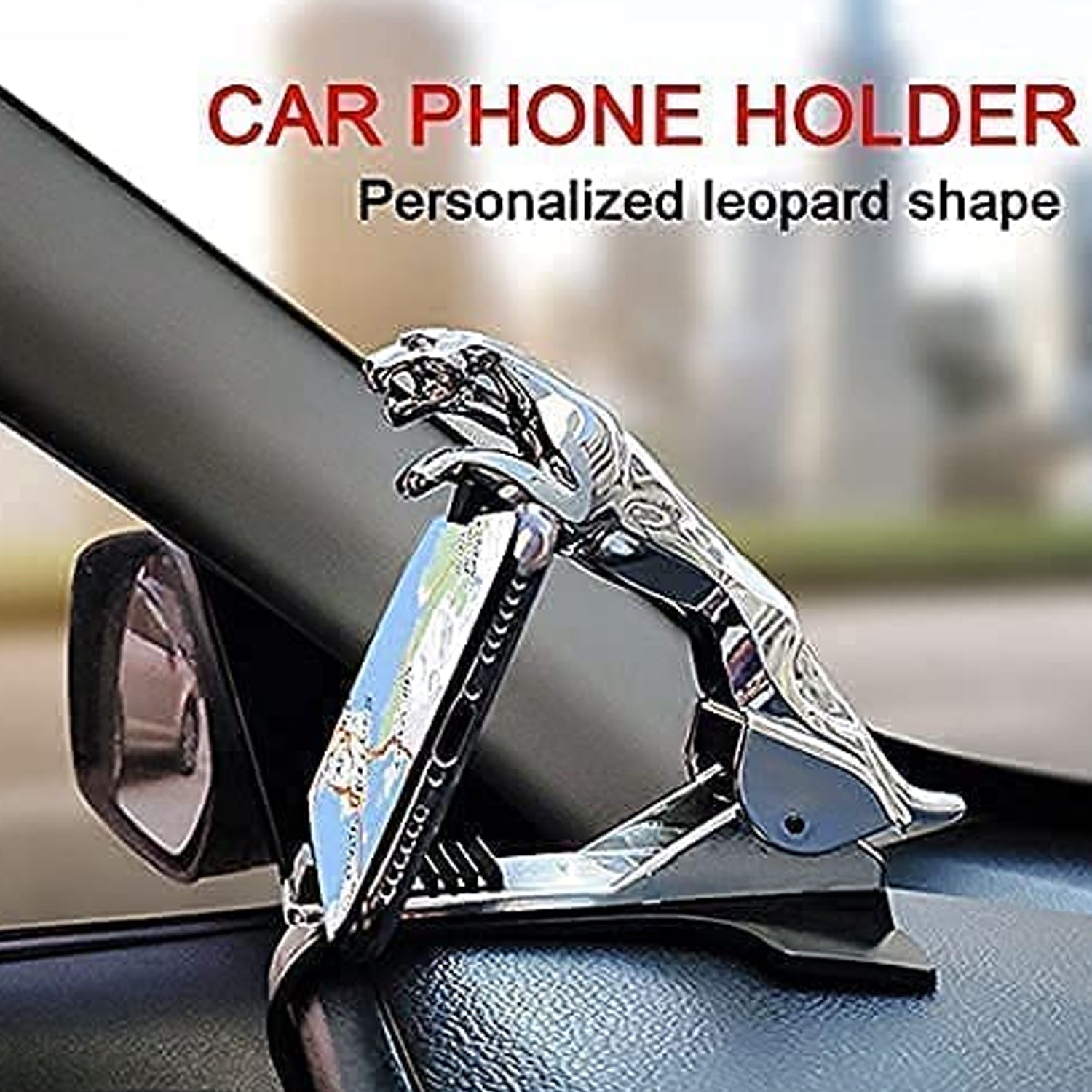 6469 Jaguar Leopard Shape Plastic Phone Clip Mobile Phone Holder For Car Use - Springkart 