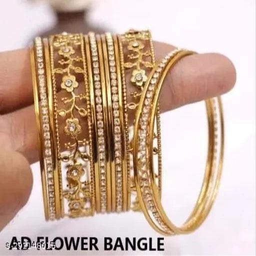 Govindam Flower Mehndi Stone Bangle set - Springkart 