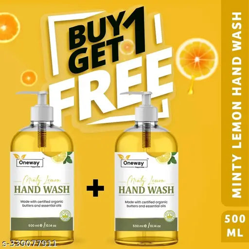 Oneway Happiness Herbal Lemon Handwash (By one get one free) 1000ml