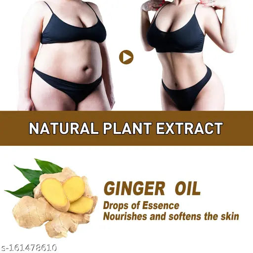 Kuraiy Tummy Ginger Oil, For Belly Drainage Ginger Oil For Belly / Fat Reduction For Weight Loss, Fat Burner Oil For Men & Women-30ml