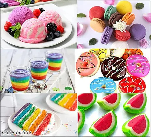 Edible Sparkle Colourshine Food Colouring Set of 10 Vibrant Liquid Food Colours | Food Colour for Cake Decor | Food Colours-Pea Green,Blue,Super Red,Raspberry,Hot Pink,Yellow,Orange,Grape Violet,Purple,Black| Each 25ml