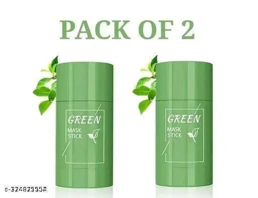 Green Tea Cleansing Mask Stick For Face | Blackheads Whiteheads Oil Control & Anti-Acne | (Pack of 2) - Springkart 