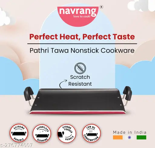 Non Stick Aluminium Patri Tawa 280mm,Gray Color  -Non Induction