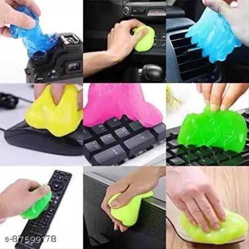 Car AC vent Interior Dust Cleaning Gel Jelly Detailing Putty Cleaner Kit Universal Car Interior, Keyboard, PC, Laptop, Electronic Gadget Cleaning Kit (PACK OF 1) - Springkart 