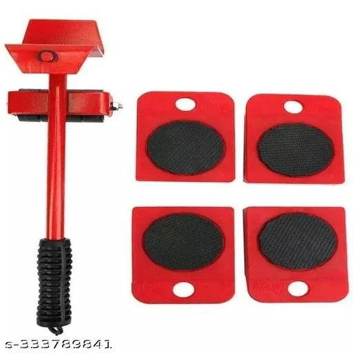 Furniture Lifter Mover Tool Set Heavy Duty Furniture Shifting Lifting Moving Tool with Wheels Pads for Easy and Safe Red Color - Springkart 