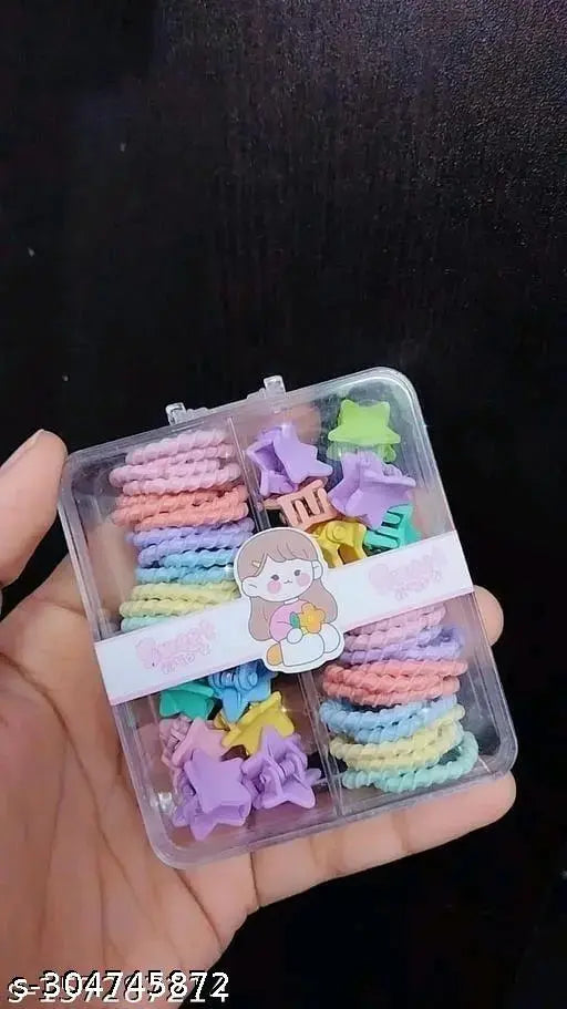 Fancy cute elastic rubberbad and mini claws gift set - Springkart 