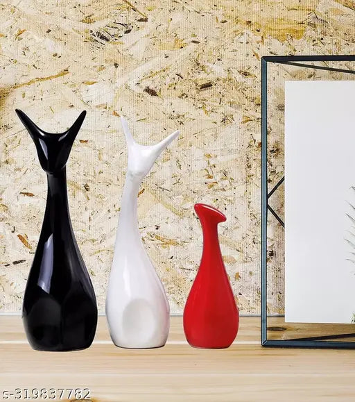 Earthystone Home Decor Beautifull Deer Family Showpiece | Ceramic Figures | Home Decor Showpieces | Decor Showpiece Set (Pack of 3)