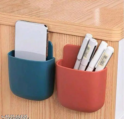 4 Pcs Plastic Multi Purpose Wall Mounted Storage Organizer Stand (Multicolour)