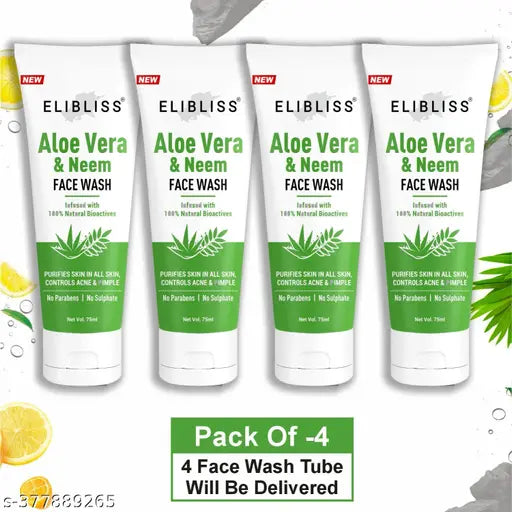 Elibliss Aloe vera & Neem face wash for Purity Unleashed (pack of 4)
