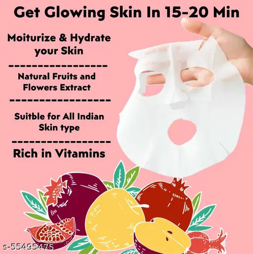 Masking Beauty face mask pack of Pomegranate, Kiwi, Avocado & Aloe Vera, 100ml (Combo Pack 05)