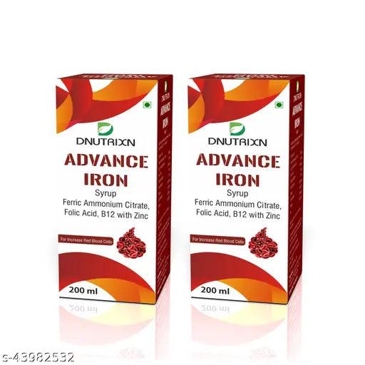 Advance Iron Syrup with Zinc and Folic Acid - 200ml For Boost Immunity and Enhance Energy (Pack of 2)