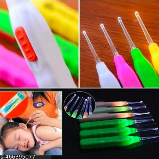 2 Pcs Ear Pick Earwax with LED Light Cleaning and Removal Tool, Curette Store Extra Extensions in Rear Better Accuracy and Precision Earpick (Multi color)