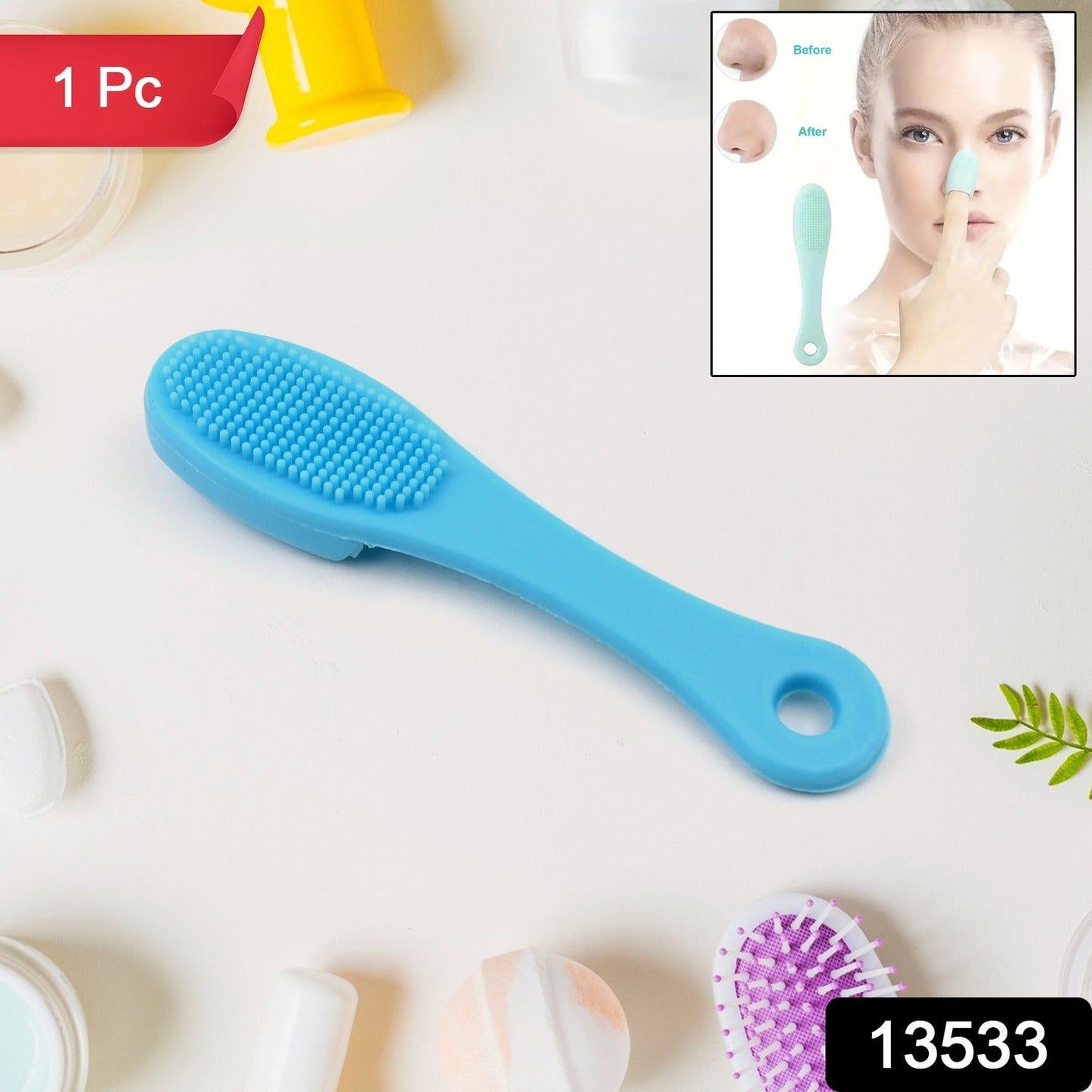 Silicone Makeup Cleaning Tool Finger Wash Face Scrubber Facial Cleansing Brush (1 Pc Mix Color) - Springkart 