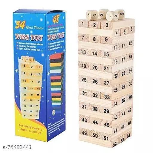 Sanchi Creation Wooden Wiss Block Toys, Wooden Jenga Block, Tumbling Tower Toy for Kids & Adults (Small Size) - Springkart 