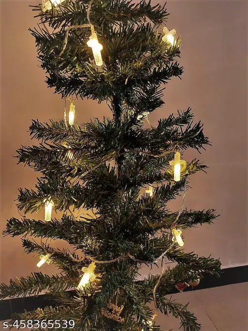 Holy Cross String Lights 20 LED 4 Meter Long for Christmas Decoration (2 Pin Plug, Steady Lights, Warm white) - Springkart 