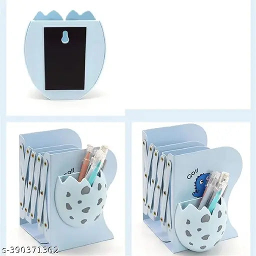 Extendable Book Stand/Organizer + Pen Holder - Metal Retractable