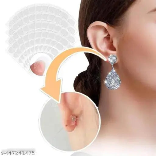 Invisible Earring Ear Support Waterproof Patches Earring Protectors Ear Lobe Support Patches Heavy Earrings Stabilizers (PACK OF 30)