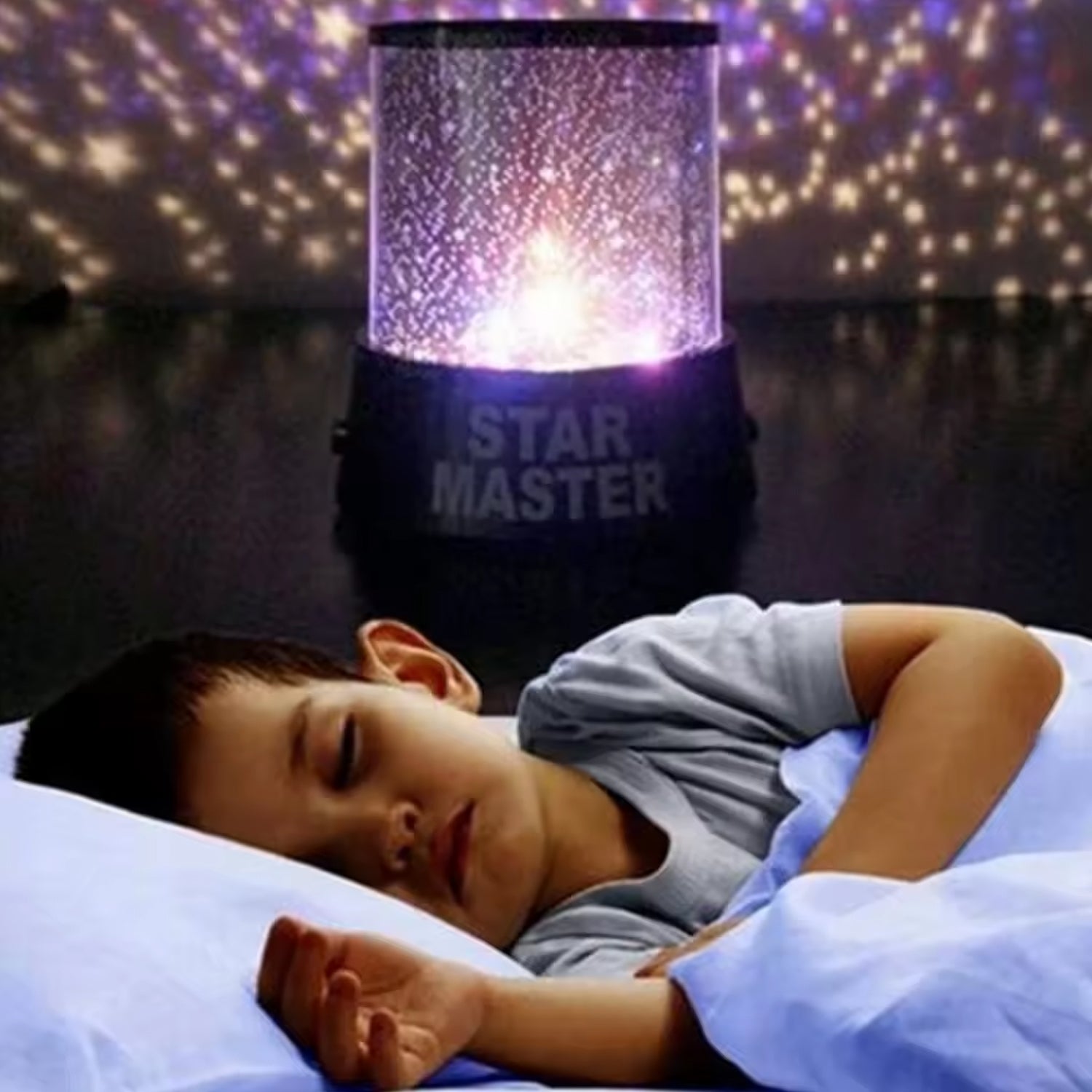 LED Projector Night Light Amazing Lamp, 3 Battery operated lamps, Rotation With the music Function, Master for Kids Bedroom Home Decoration Night Romantic Gift (Battery Not Included / 1 pc) - Springkart 
