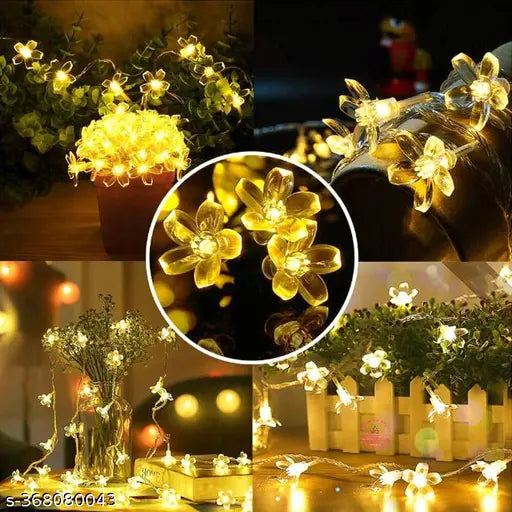 Beautiful Diwali Gift Flower LED Made in India Silicon Flower Curtain String for festivals