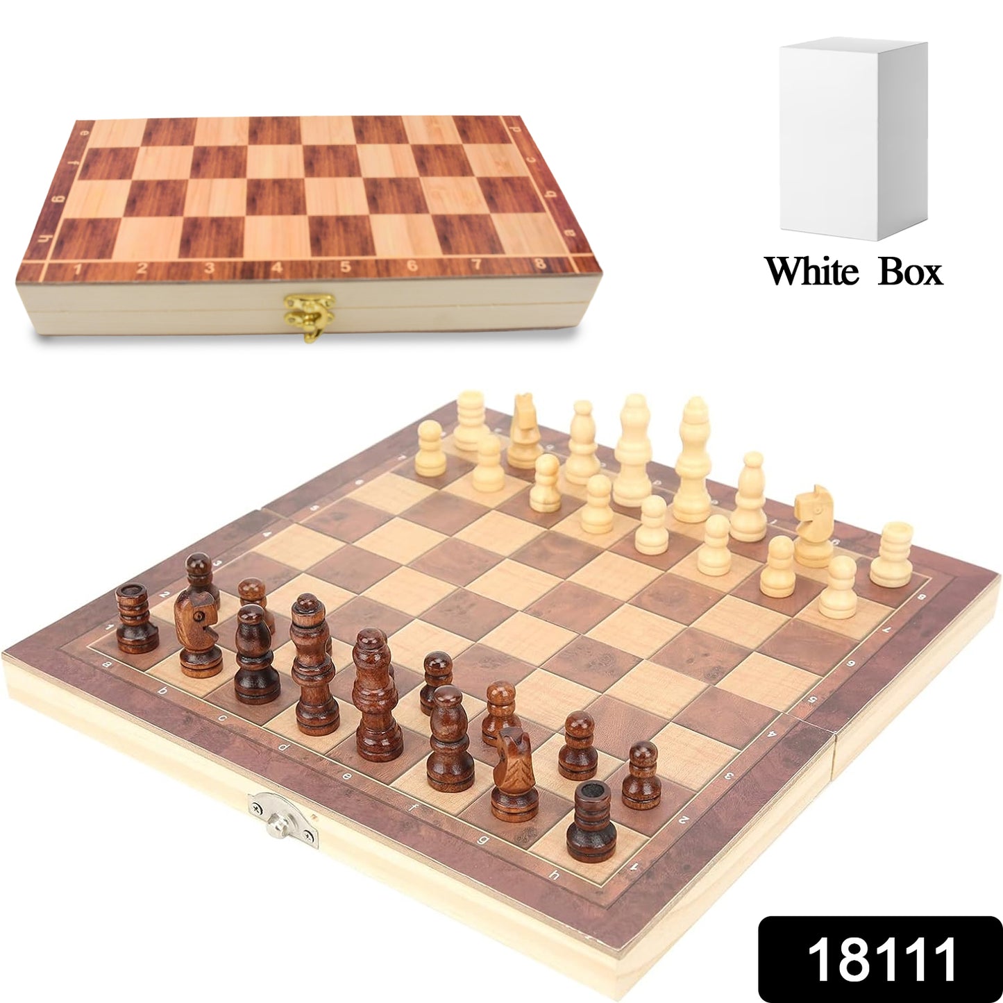 Foldable Wooden Chess Board Set (30 30 Cm 1 Set) - Springkart 