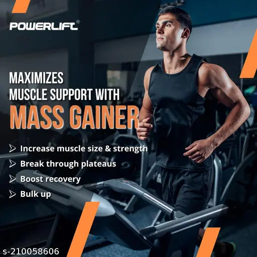 PowerLift Mass Gainer with Shaker (500gm Vanilla ) 20G Protein, 12G Carbs | Raw Whey from USA | For Lean Muscle Gain | With Digezyme Blend, added Multivitamins & Minerals
