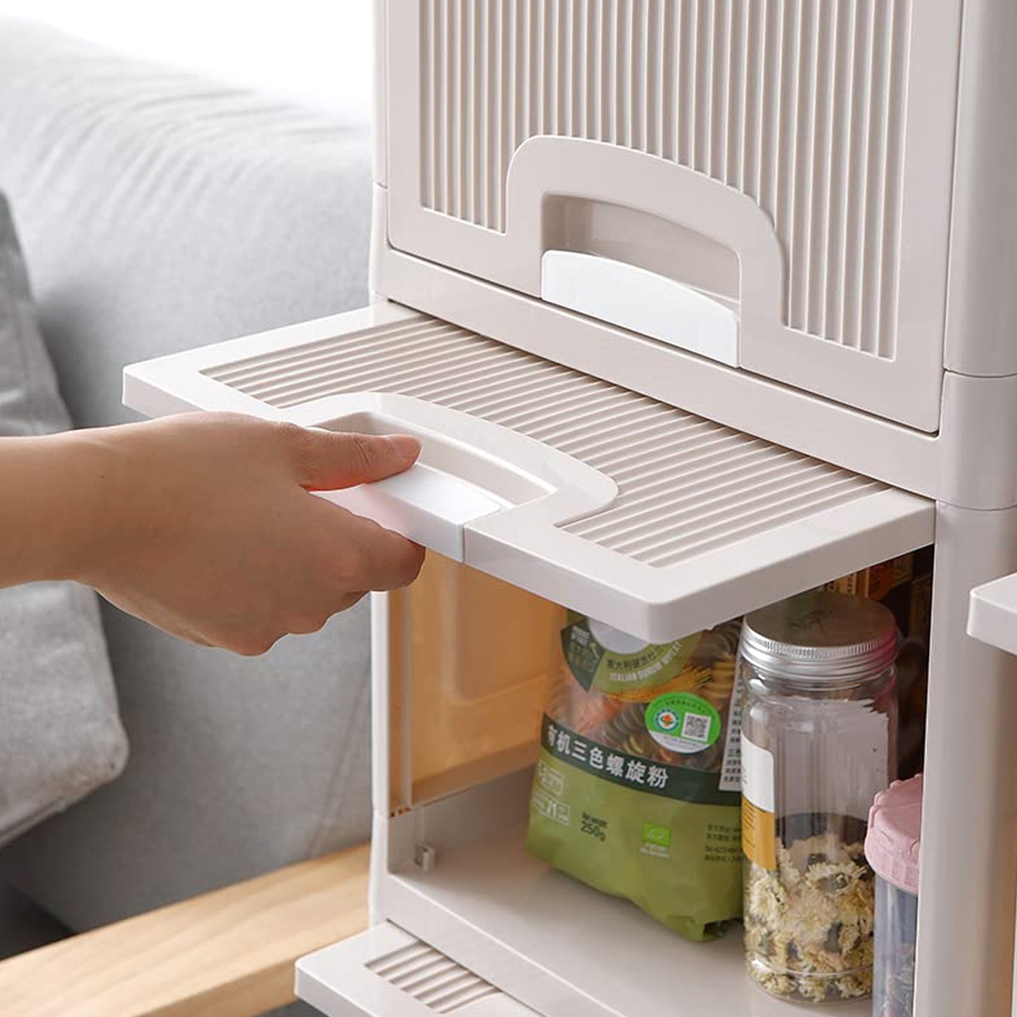 Multipurpose Storage Cabinet Storage Solutions Plastic Drawers Multi Layer Wardrobe Storage Drawers Foldable Multipurpose Drawer Units For Kitchen Bathroom Bedroom Cloth (4 Layer) - Springkart 