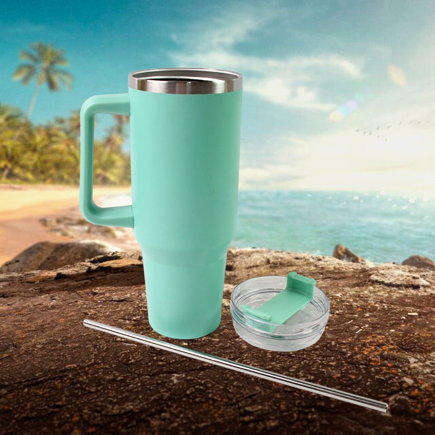 1200 Ml Insulated Tumbler With Lid And Straw Thermal Cope Beer (1200ml 1 Pc) - Springkart 